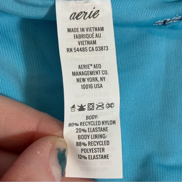 BNWT Aerie women’s blue floral ruffled bikini swim bottoms in size small - Picture 7 of 8